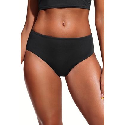 Women Mid Rise Bikini Bottoms - Full Coverage Bathing Suit Bottoms Mid Waist Swim Bottoms 2025