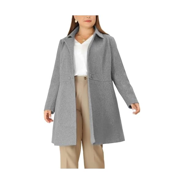 Plus Size Peacoat for Women Winter Notched Lapel Single Breasted Elegant Long Trench Coats Jacket